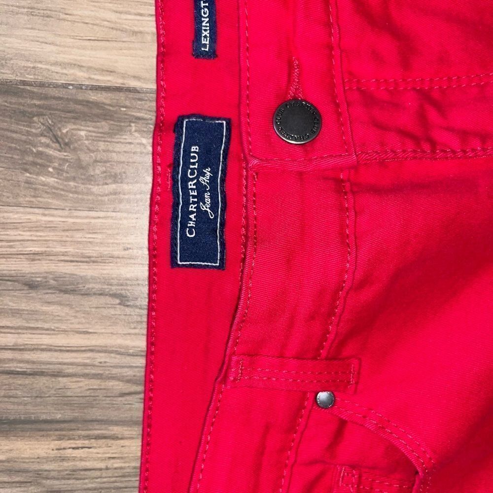 Charter Club Women's Lexington Straight-Leg Jeans Red Size 10 - Picture 4 of 9